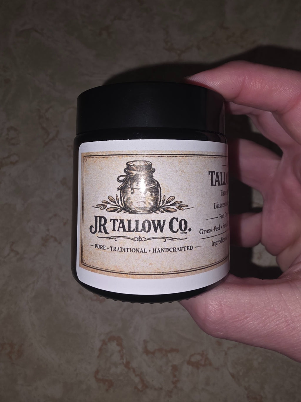 JR Tallow Co. Natural Face Balm – 100% Pure Grass-Fed Moisturizer