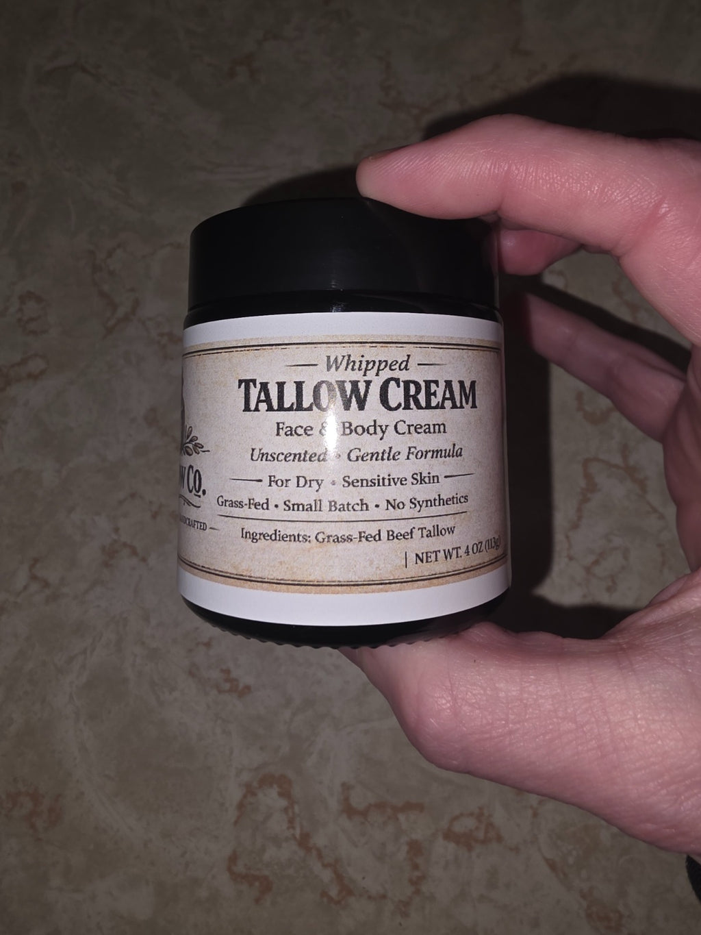 JR Tallow Co. Natural Face Balm – 100% Pure Grass-Fed Moisturizer